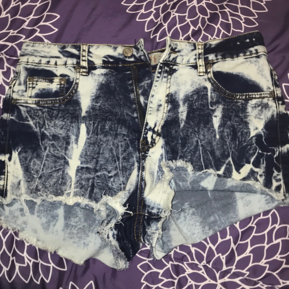 Tie die high waisted shorts